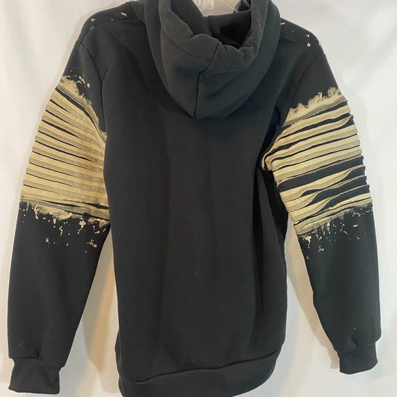 Tailored Recreation Premium Black w/ Gray Paint Hoodie Sweatshirt Men's Size - Picture 9 of 12